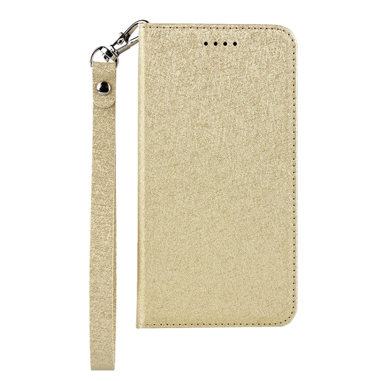 For iPhone 13 mini Silk Texture Horizontal Flip Phone Leather Case with lanyard