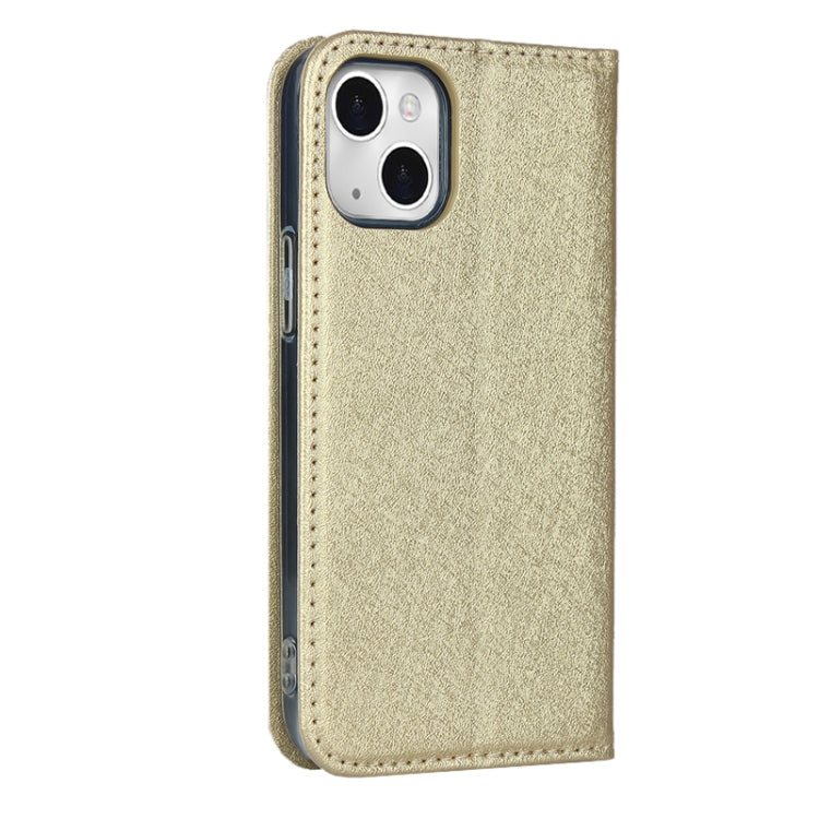 For iPhone 13 mini Silk Texture Horizontal Flip Phone Leather Case with lanyard