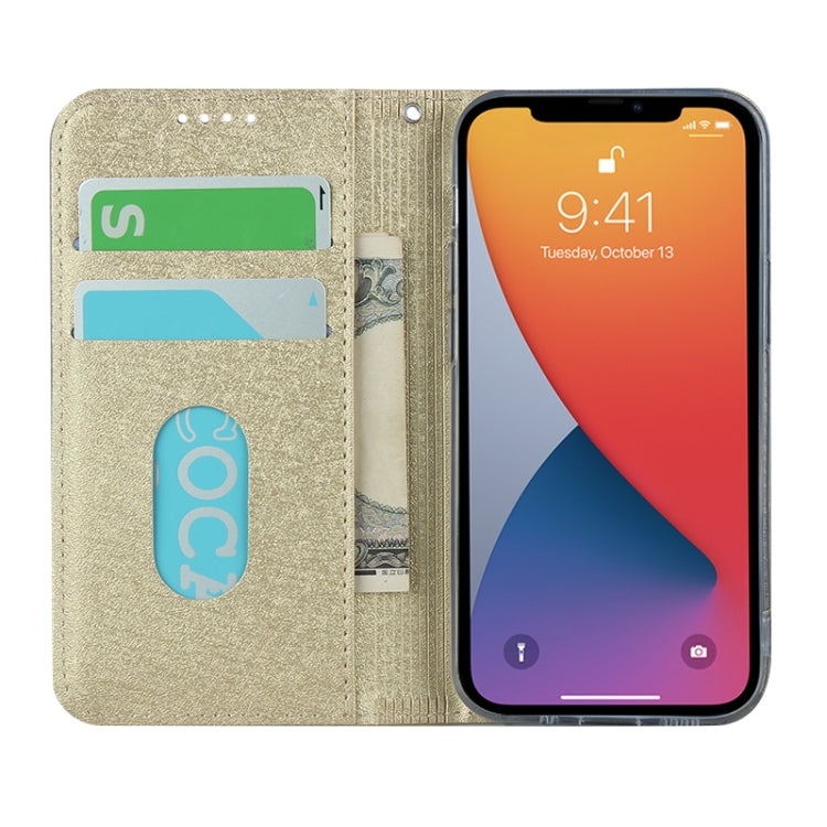 For iPhone 13 mini Silk Texture Horizontal Flip Phone Leather Case with lanyard