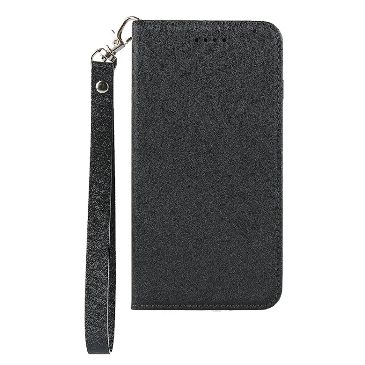 For iPhone 13 Silk Texture Horizontal Flip Phone Leather Case with lanyard