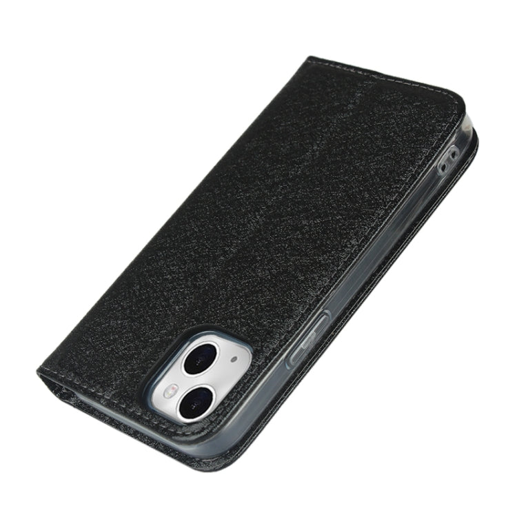 For iPhone 13 Silk Texture Horizontal Flip Phone Leather Case with lanyard