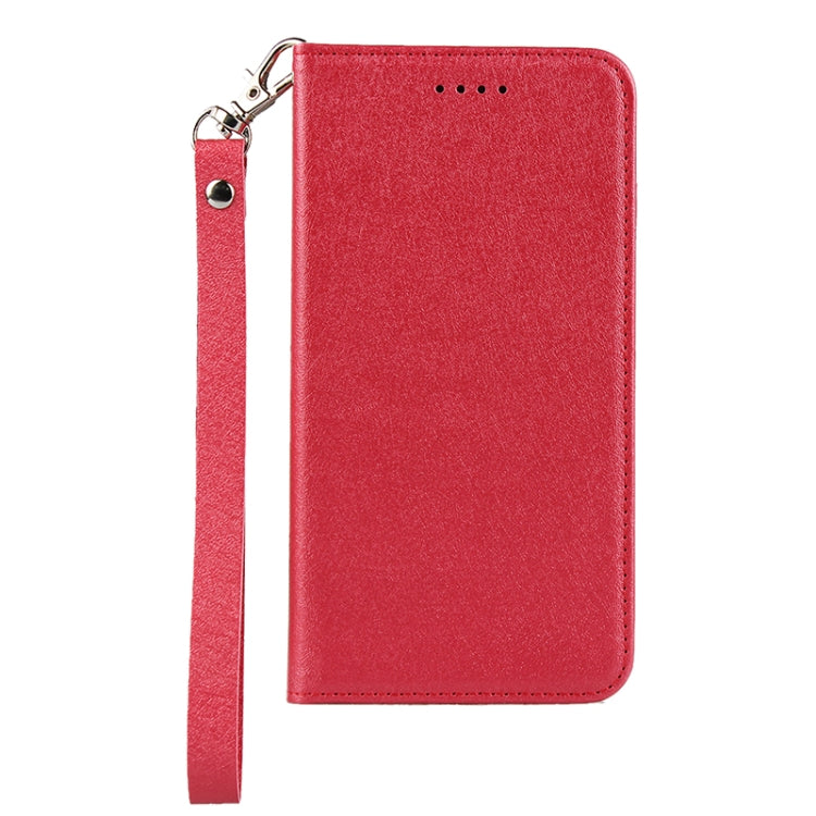 For iPhone 13 Silk Texture Horizontal Flip Phone Leather Case with lanyard