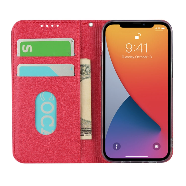 For iPhone 13 Silk Texture Horizontal Flip Phone Leather Case with lanyard