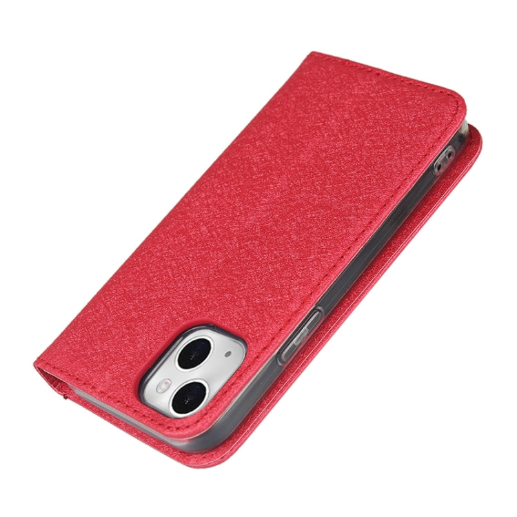 For iPhone 13 Silk Texture Horizontal Flip Phone Leather Case with lanyard