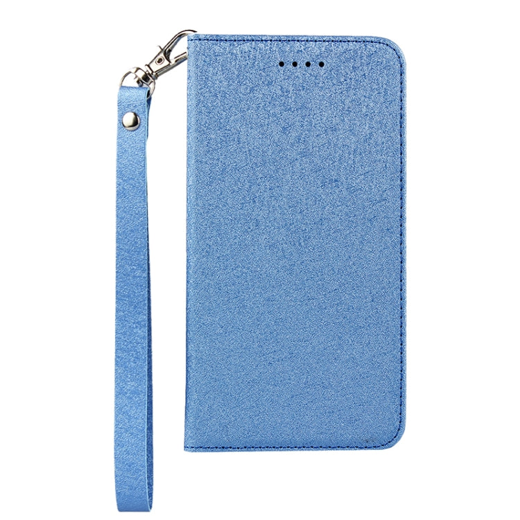 For iPhone 13 Silk Texture Horizontal Flip Phone Leather Case with lanyard
