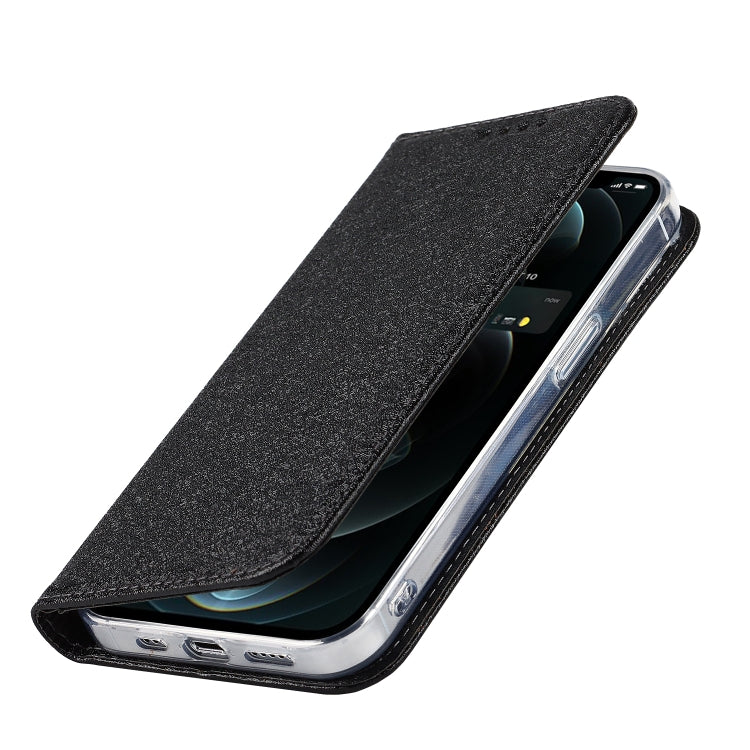 For iPhone 13 Pro Silk Texture Horizontal Flip Phone Leather Case with lanyard