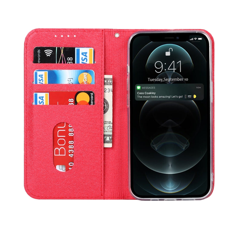 For iPhone 13 Pro Silk Texture Horizontal Flip Phone Leather Case with lanyard