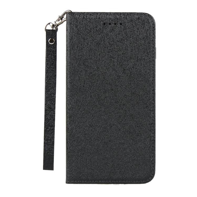 For iPhone 13 Pro Max Silk Texture Horizontal Flip Phone Leather Case with lanyard