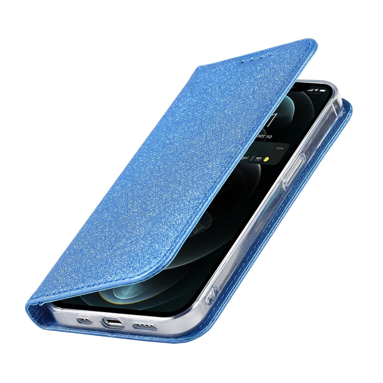 For iPhone 13 Pro Max Silk Texture Horizontal Flip Phone Leather Case with lanyard