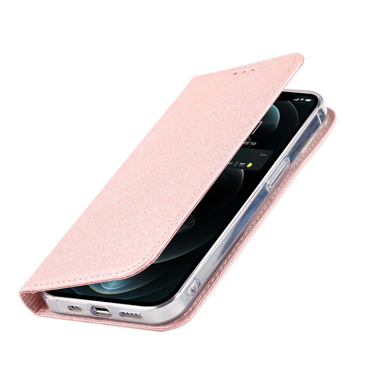 For iPhone 13 Pro Max Silk Texture Horizontal Flip Phone Leather Case with lanyard