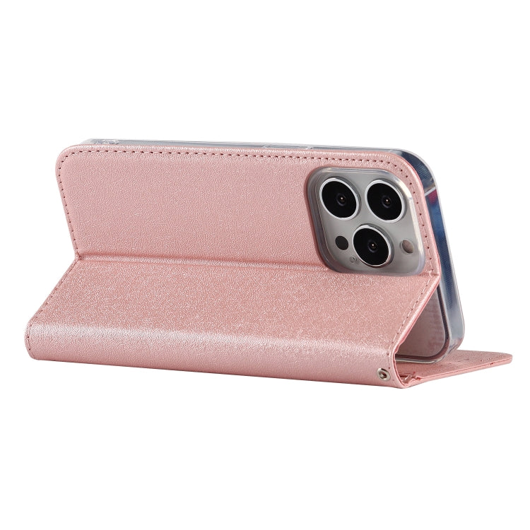For iPhone 13 Pro Max Silk Texture Horizontal Flip Phone Leather Case with lanyard