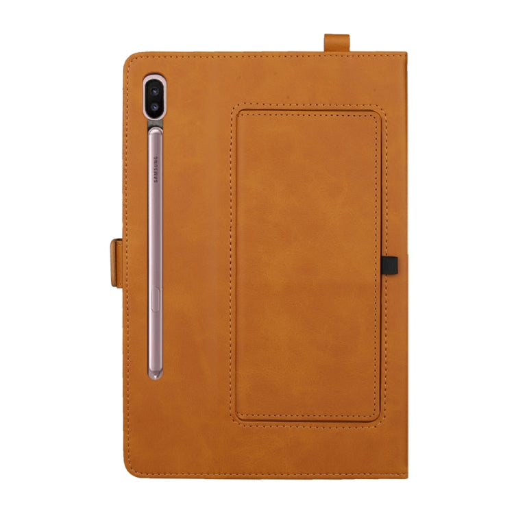 For Galaxy Tab S6 10.5 /T860 /T865 Horizontal Flip Double Brackets PU Leather Case with Card Slots & Photo Frame & Pen Slot