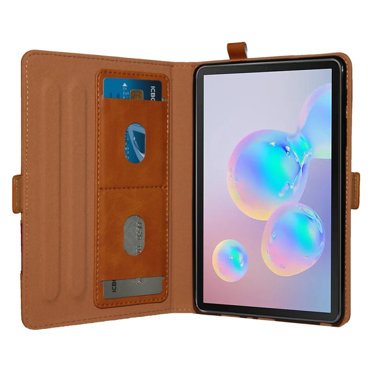 For Galaxy Tab S6 10.5 /T860 /T865 Horizontal Flip Double Brackets PU Leather Case with Card Slots & Photo Frame & Pen Slot