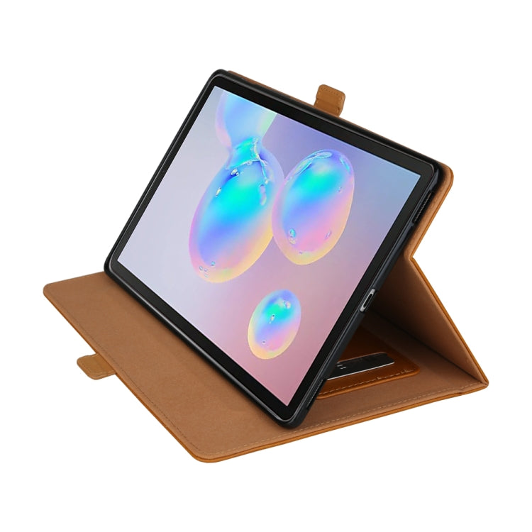 For Galaxy Tab S6 10.5 /T860 /T865 Horizontal Flip Double Brackets PU Leather Case with Card Slots & Photo Frame & Pen Slot