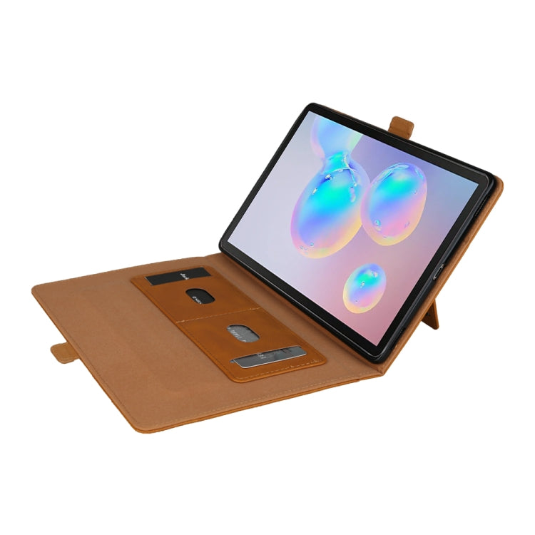For Galaxy Tab S6 10.5 /T860 /T865 Horizontal Flip Double Brackets PU Leather Case with Card Slots & Photo Frame & Pen Slot