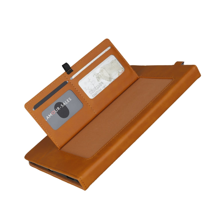 For Galaxy Tab S6 10.5 /T860 /T865 Horizontal Flip Double Brackets PU Leather Case with Card Slots & Photo Frame & Pen Slot