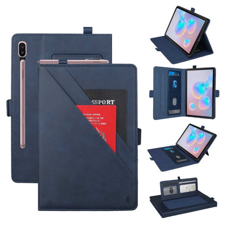 For Galaxy Tab S6 10.5 /T860 /T865 Horizontal Flip Double Brackets PU Leather Case with Card Slots & Photo Frame & Pen Slot