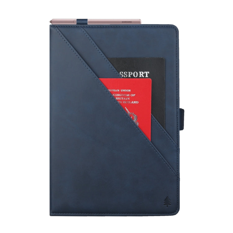 For Galaxy Tab S6 10.5 /T860 /T865 Horizontal Flip Double Brackets PU Leather Case with Card Slots & Photo Frame & Pen Slot