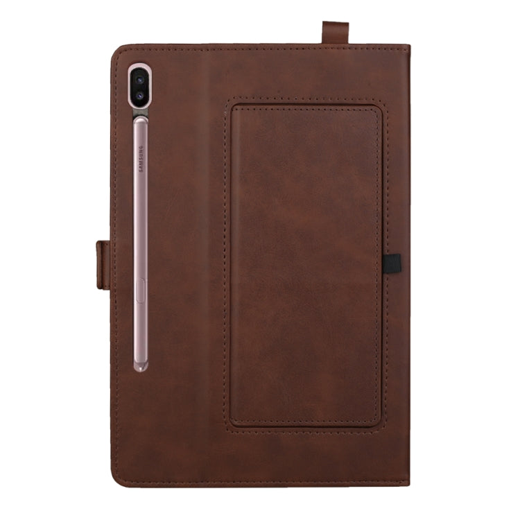 For Galaxy Tab S6 10.5 /T860 /T865 Horizontal Flip Double Brackets PU Leather Case with Card Slots & Photo Frame & Pen Slot