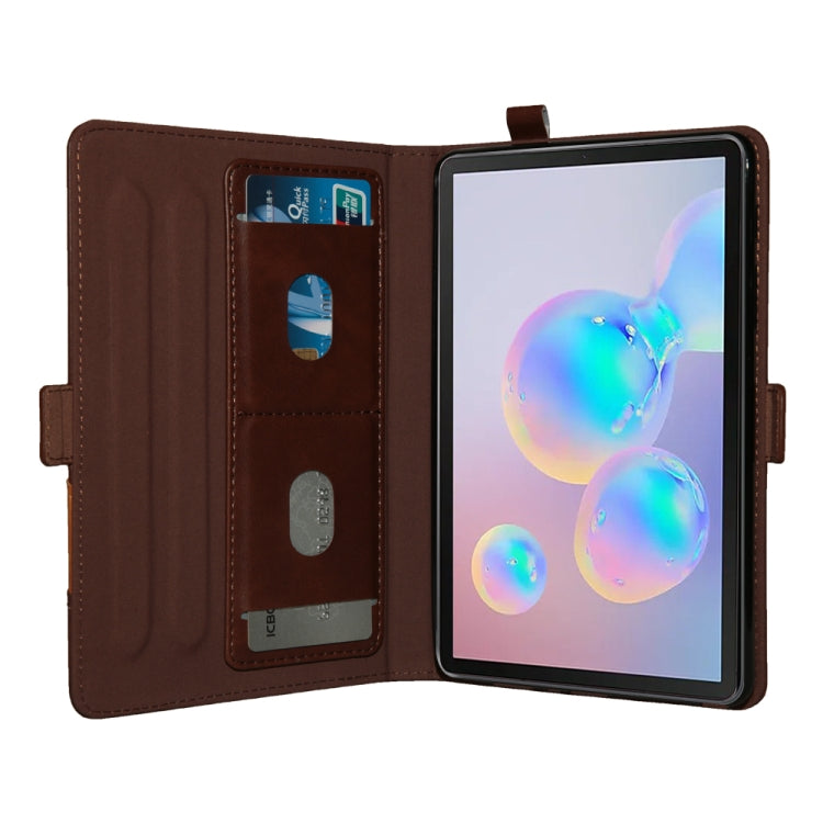 For Galaxy Tab S6 10.5 /T860 /T865 Horizontal Flip Double Brackets PU Leather Case with Card Slots & Photo Frame & Pen Slot