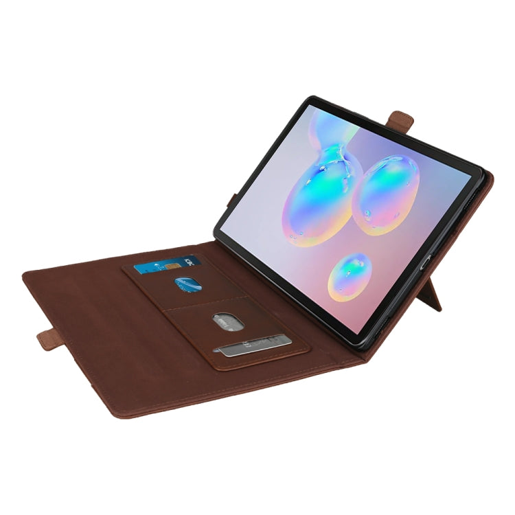 For Galaxy Tab S6 10.5 /T860 /T865 Horizontal Flip Double Brackets PU Leather Case with Card Slots & Photo Frame & Pen Slot