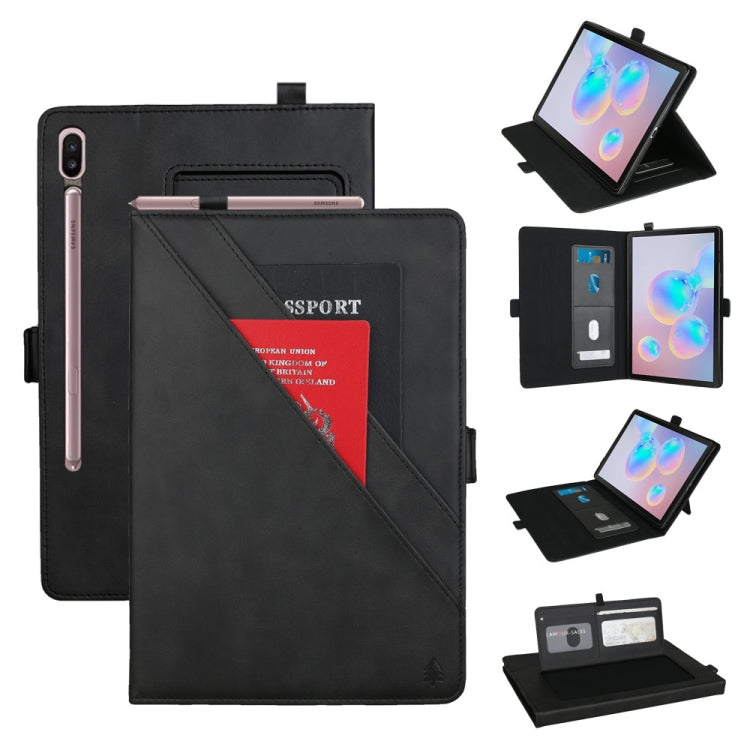 For Galaxy Tab S6 10.5 /T860 /T865 Horizontal Flip Double Brackets PU Leather Case with Card Slots & Photo Frame & Pen Slot
