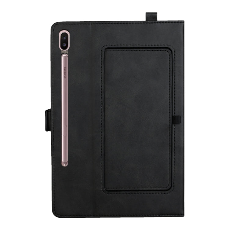 For Galaxy Tab S6 10.5 /T860 /T865 Horizontal Flip Double Brackets PU Leather Case with Card Slots & Photo Frame & Pen Slot