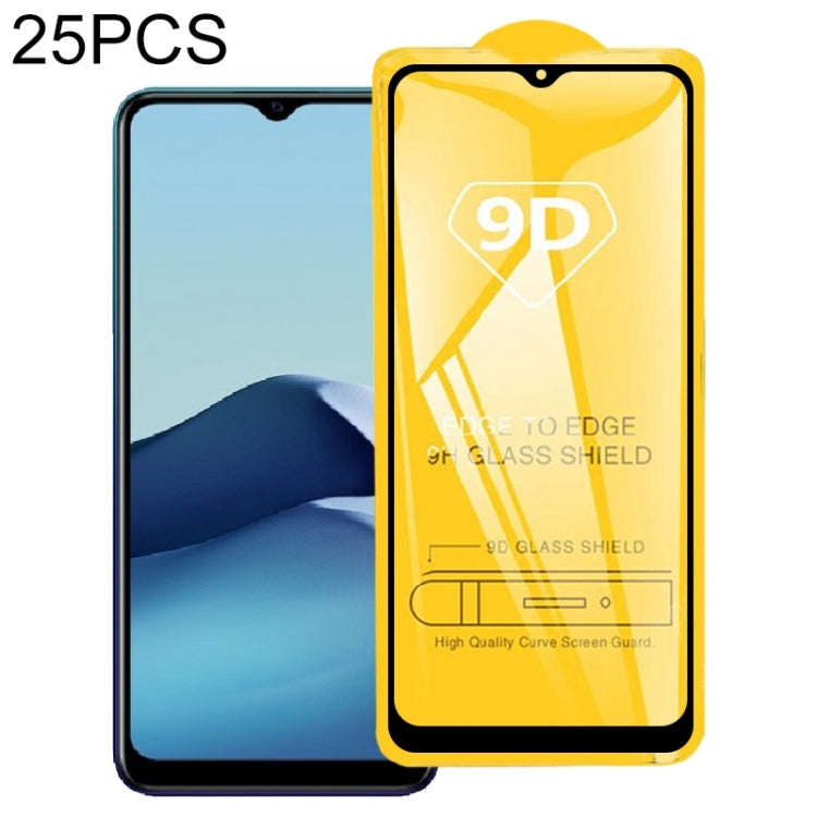 25 PCS 9D Full Glue Screen Tempered Glass Film For vivo Y20 2021