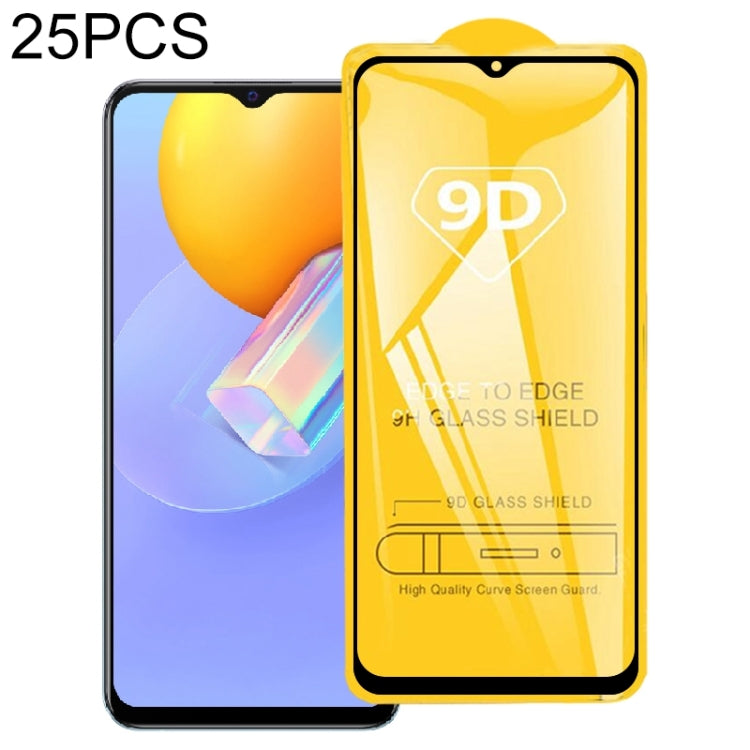 25 PCS 9D Full Glue Screen Tempered Glass Film For vivo Y51a
