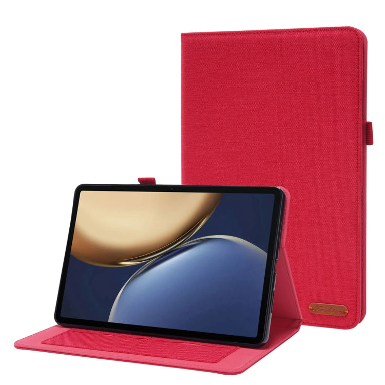 For Honor Tablet V7 Pro TPU + Fabric PU Leather Tablet Protective Case with Name Card Clip