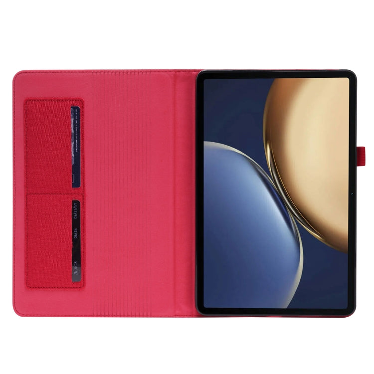 For Honor Tablet V7 Pro TPU + Fabric PU Leather Tablet Protective Case with Name Card Clip