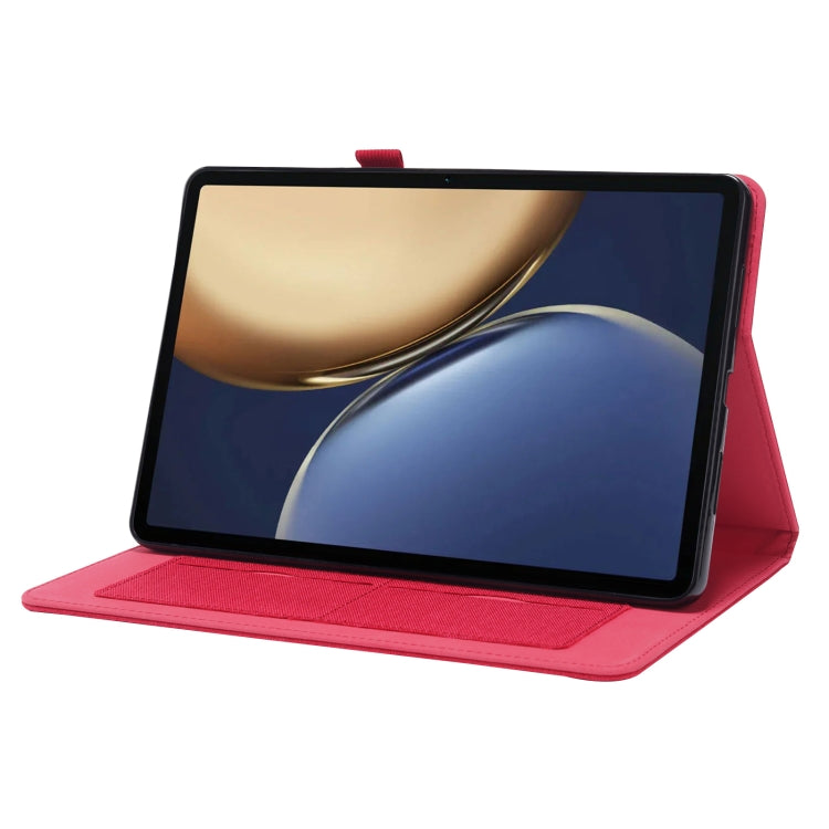 For Honor Tablet V7 Pro TPU + Fabric PU Leather Tablet Protective Case with Name Card Clip