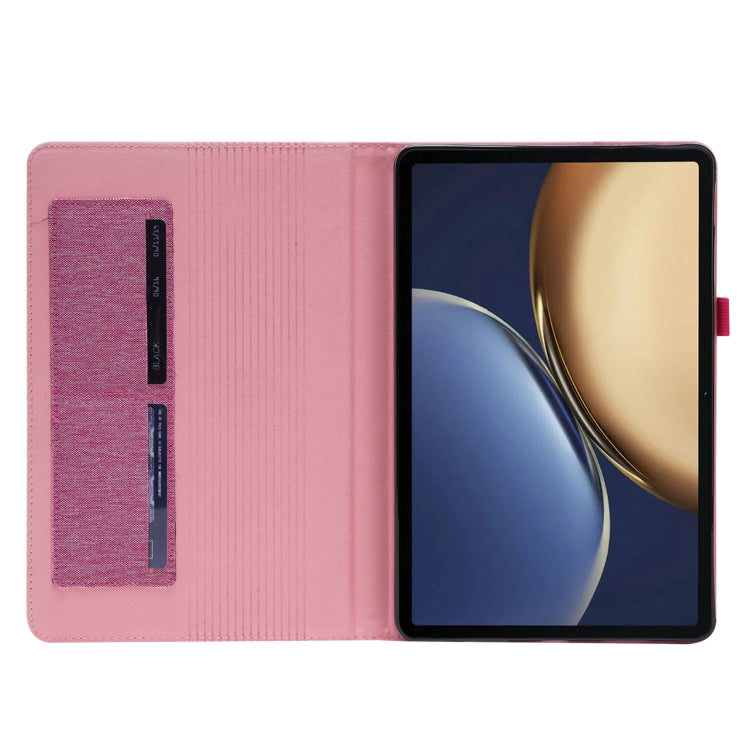For Honor Tablet V7 Pro TPU + Fabric PU Leather Tablet Protective Case with Name Card Clip