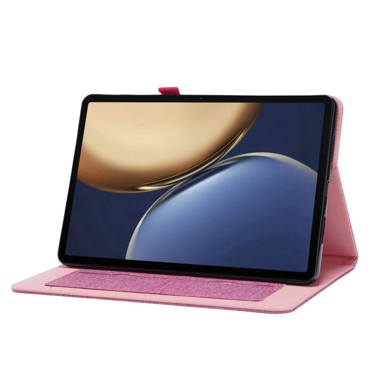 For Honor Tablet V7 Pro TPU + Fabric PU Leather Tablet Protective Case with Name Card Clip