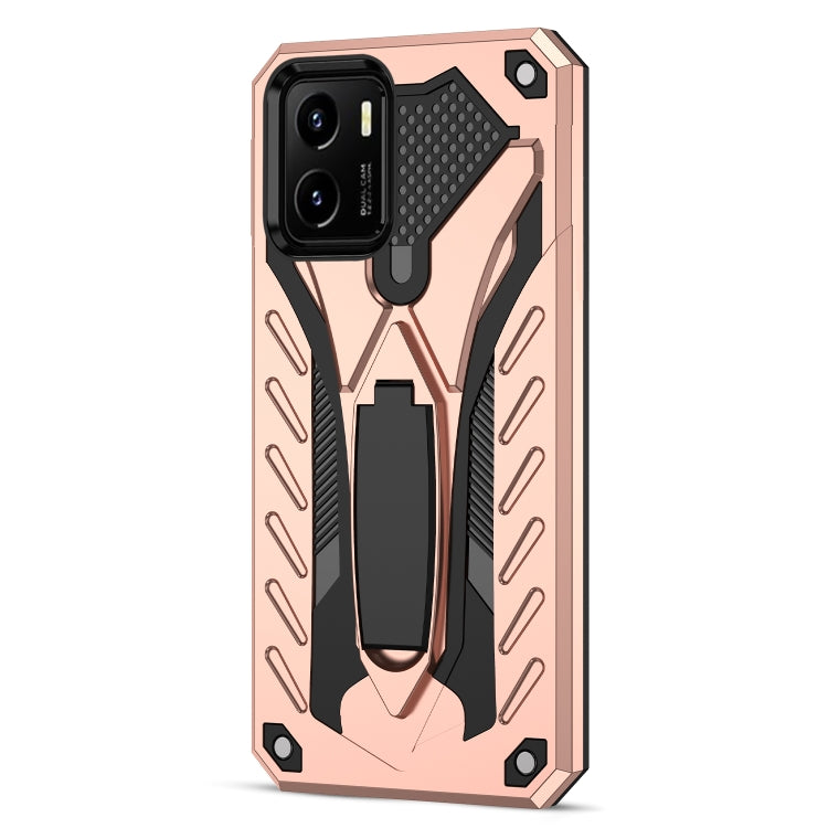 For vivo Y15s Shockproof TPU + PC Protective Phone Case with Holder