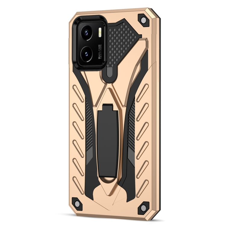 For vivo Y15s Shockproof TPU + PC Protective Phone Case with Holder