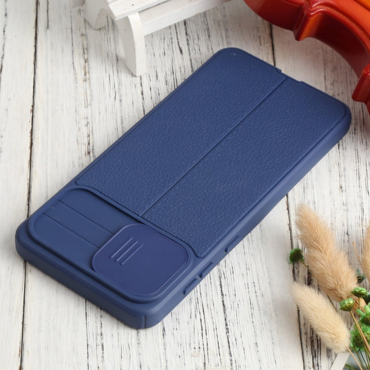 For Samsung Galaxy A02 / M02 Litchi Texture Sliding Camshield TPU Phone Case