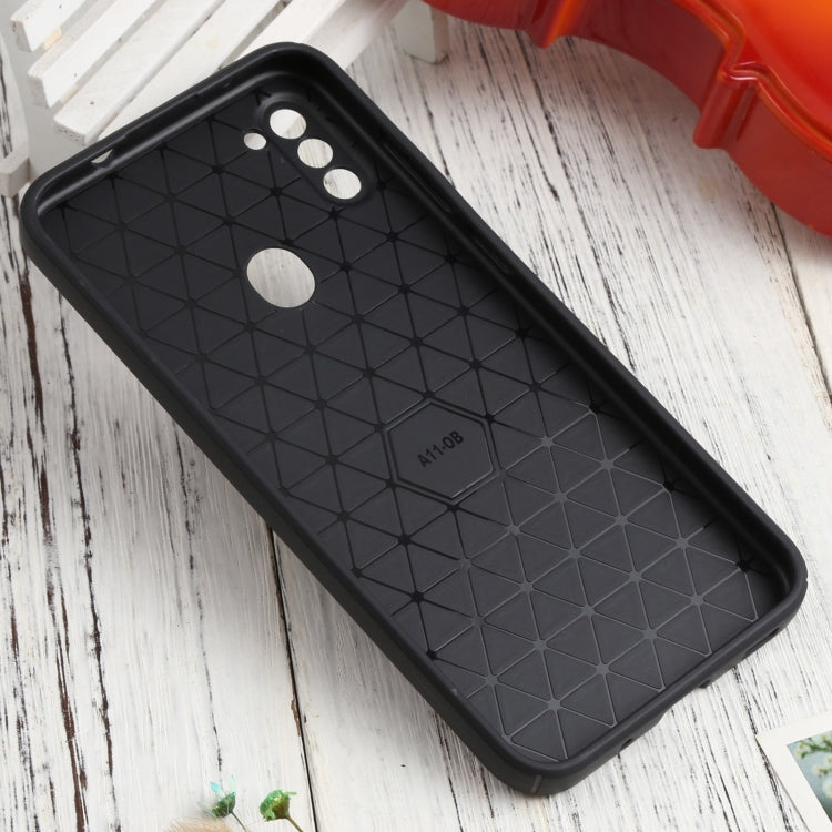 For Samsung Galaxy A11 / M11 Litchi Texture Sliding Camshield TPU Phone Case