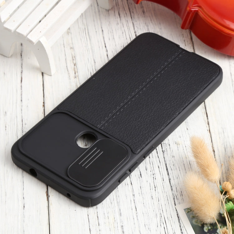 For Samsung Galaxy A11 / M11 Litchi Texture Sliding Camshield TPU Phone Case