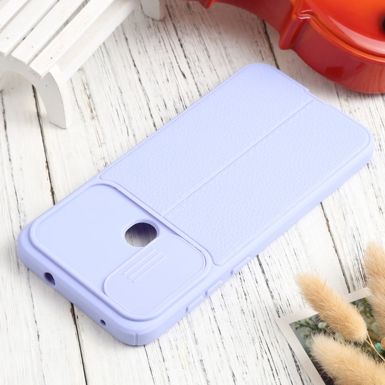 For Samsung Galaxy A11 / M11 Litchi Texture Sliding Camshield TPU Phone Case
