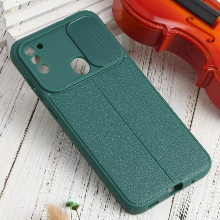 For Samsung Galaxy A11 / M11 Litchi Texture Sliding Camshield TPU Phone Case
