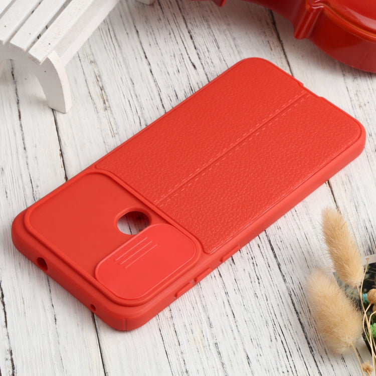 For Samsung Galaxy A11 / M11 Litchi Texture Sliding Camshield TPU Phone Case