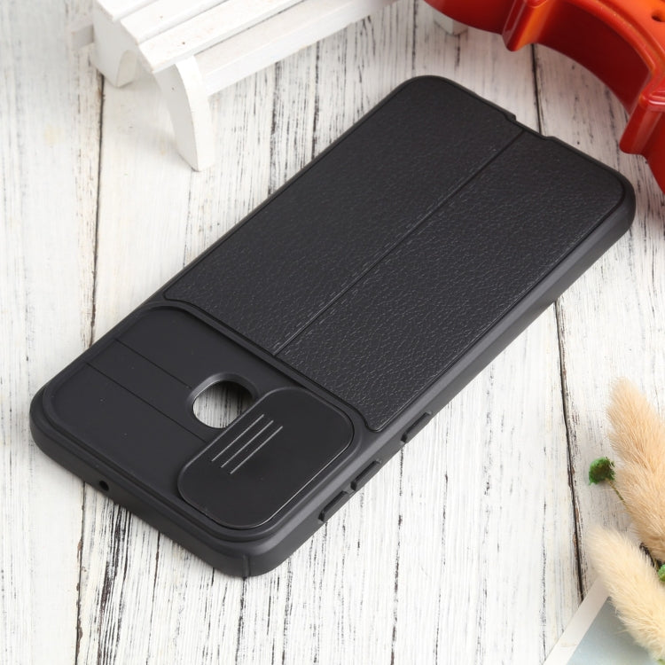 For Samsung Galaxy A20 / A30 Litchi Texture Sliding Camshield TPU Phone Case