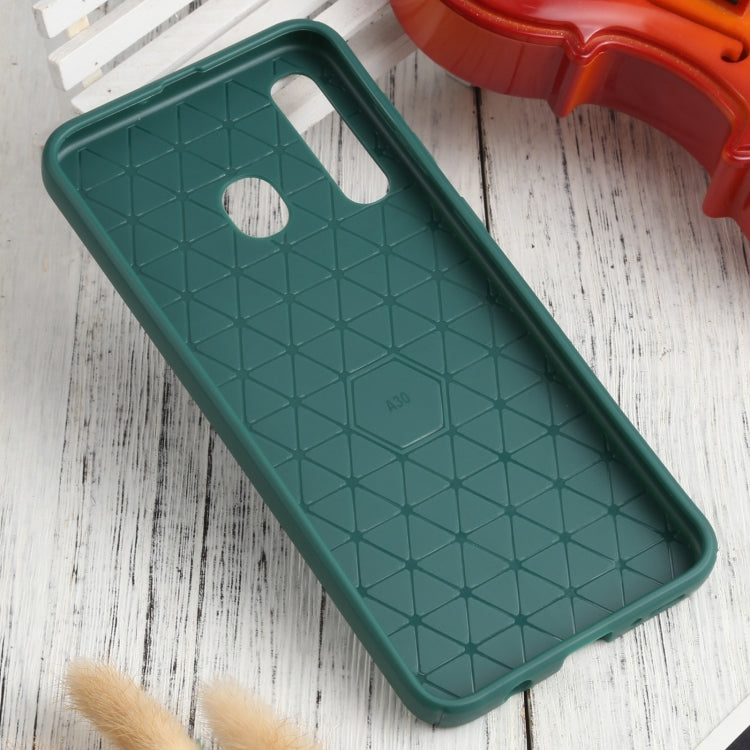 For Samsung Galaxy A20 / A30 Litchi Texture Sliding Camshield TPU Phone Case