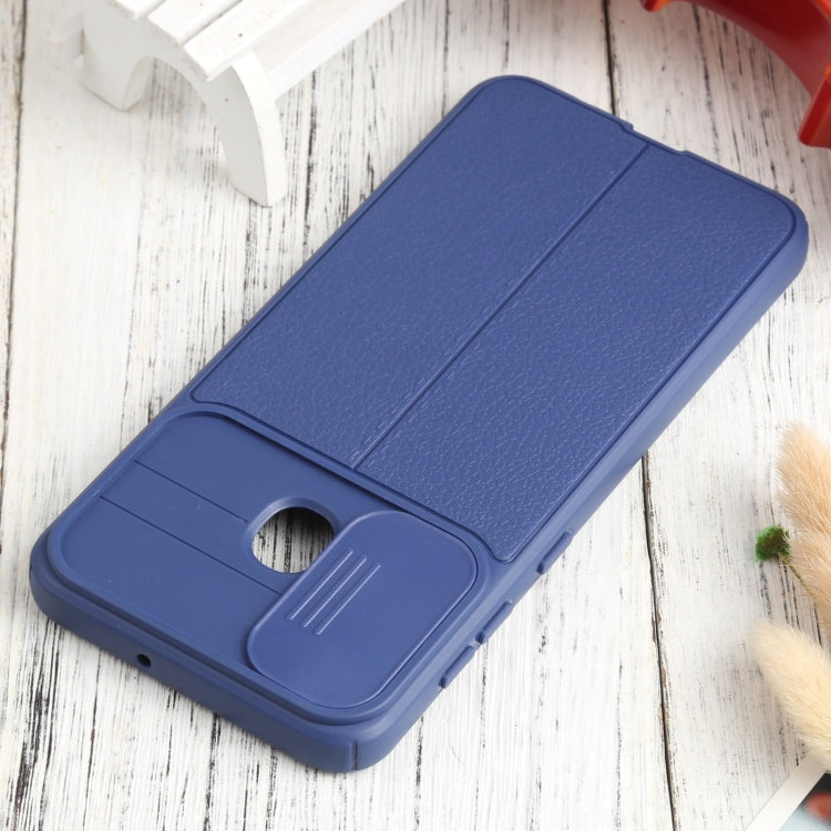 For Samsung Galaxy A20 / A30 Litchi Texture Sliding Camshield TPU Phone Case