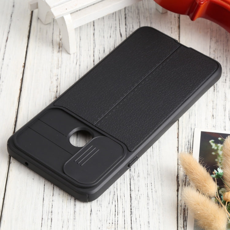 For Samsung Galaxy A20s Litchi Texture Sliding Camshield TPU Phone Case