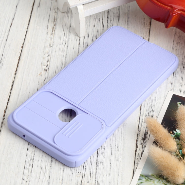 For Samsung Galaxy A20s Litchi Texture Sliding Camshield TPU Phone Case