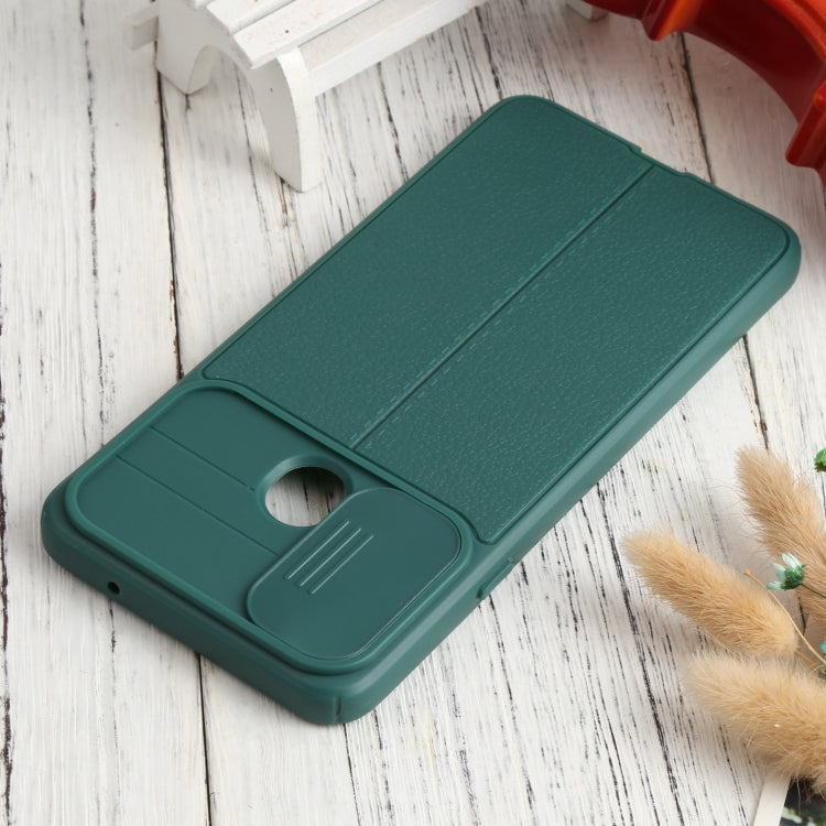 For Samsung Galaxy A20s Litchi Texture Sliding Camshield TPU Phone Case