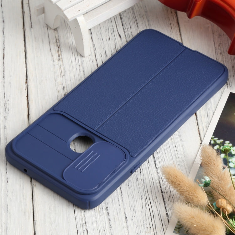 For Samsung Galaxy A20s Litchi Texture Sliding Camshield TPU Phone Case