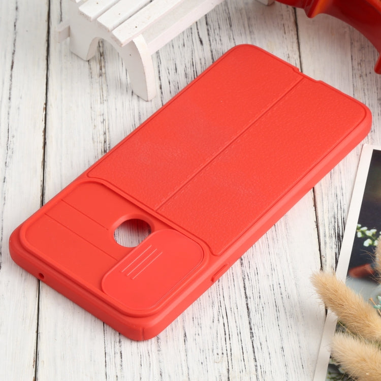 For Samsung Galaxy A20s Litchi Texture Sliding Camshield TPU Phone Case